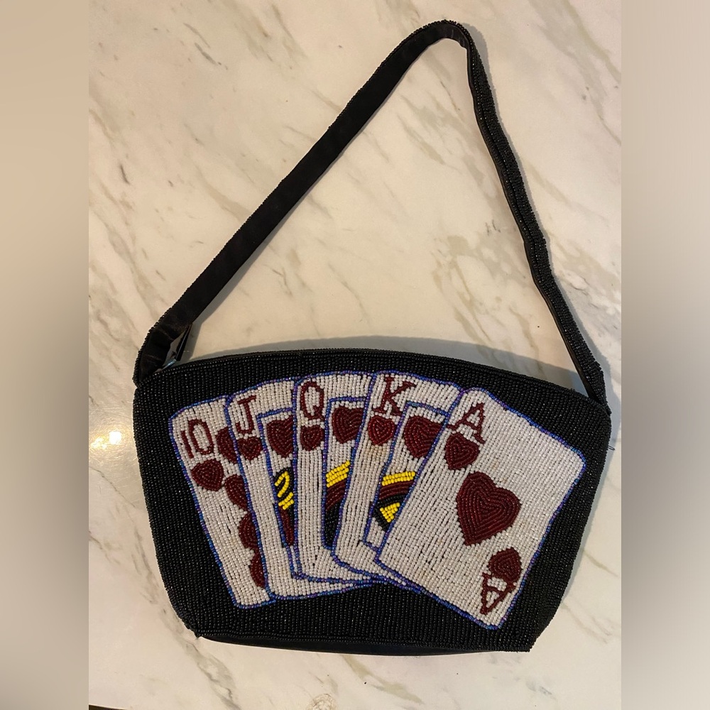 RARE Charm & Luck Beaded Royal Flush Bag